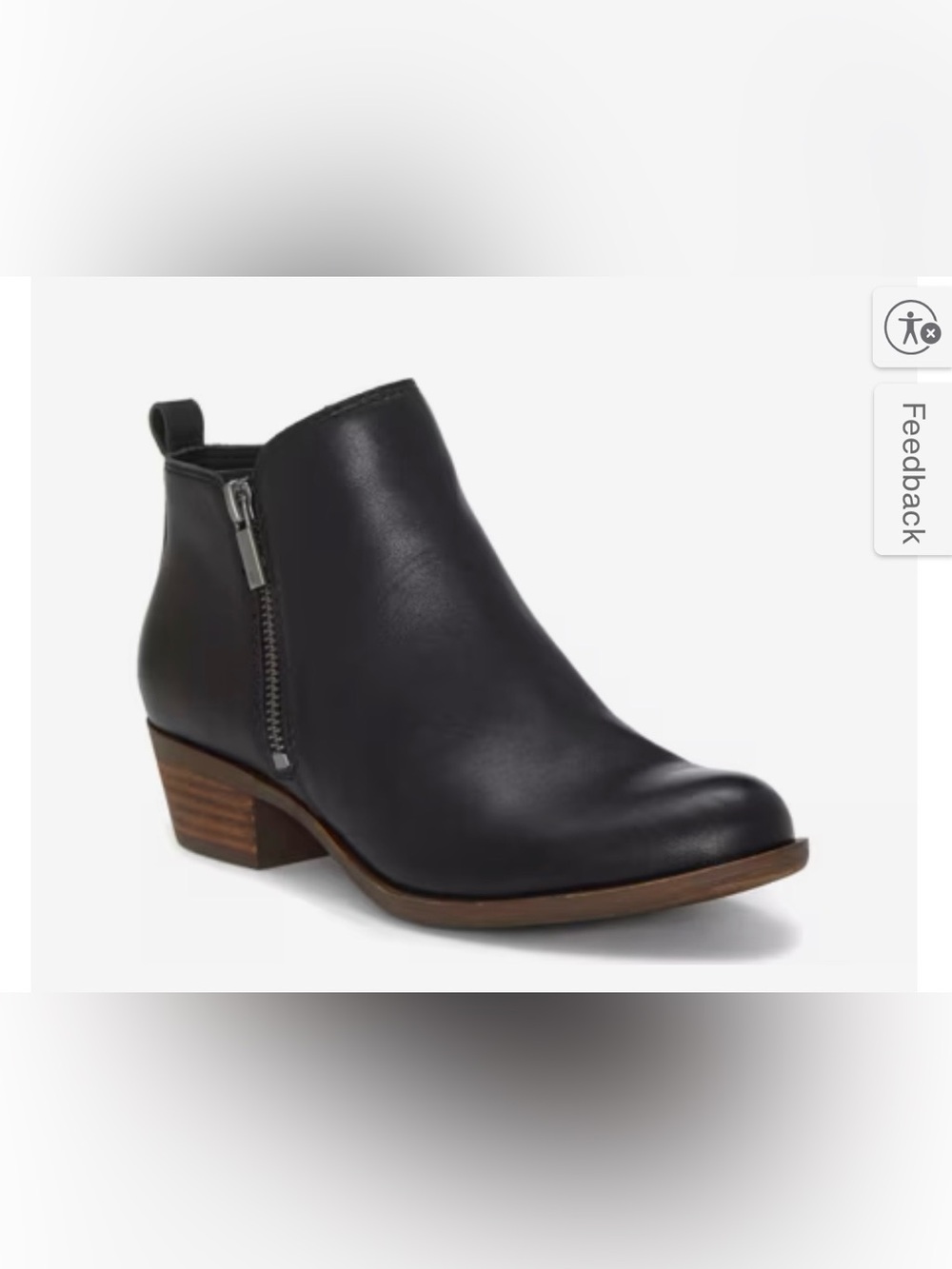 Lucky Brand Basel Ankle Booties Black Leather Women’s 7.5 M New Black